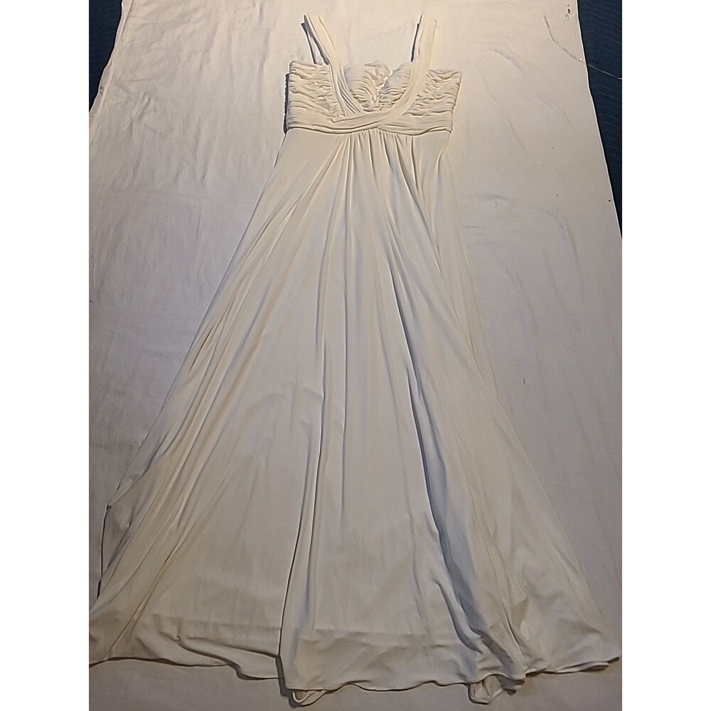 John Lewis JS Boutiques Off-White Maxi Embroidered Bust Gown Dress US 14